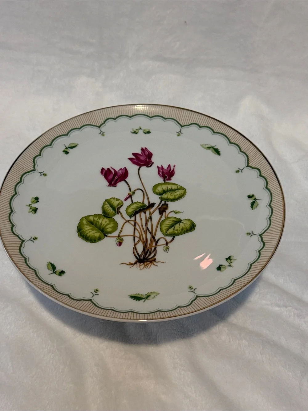 Victorian Garden Footed Cake Plate Georges Briard